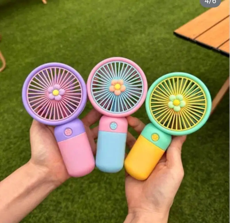 Cute Mini Hand Fan With Phone Holder,Summer Outdoor Cooler, USB Rechargeable Portable Handheld Fan