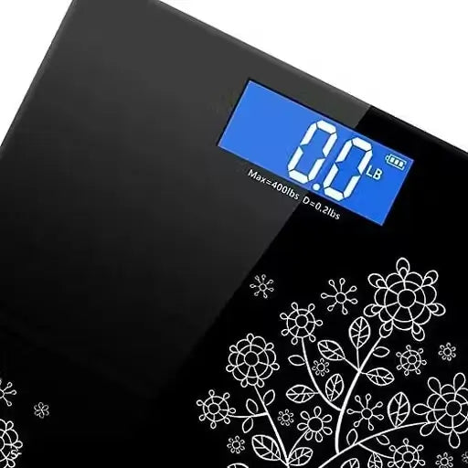 Digital Tempered Glass Weighing Scale – Flower Design LCD