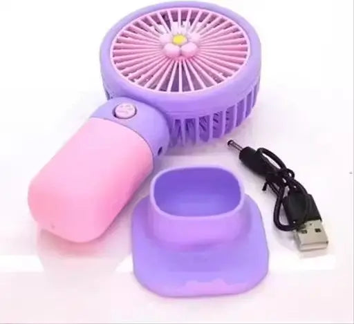 Mini Portable USB Rechargeable Handheld Fan with 3 Speed Modes 1000mAh Battery for Travel and Personal Cooling