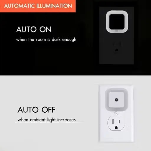 LED Smart Night Light with Dusk-to-Dawn Sensor (Pack of 2) – Cool White