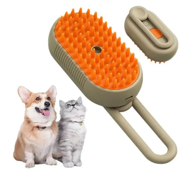 3-in-1 Pet Steam Brush for Dogs and Cats