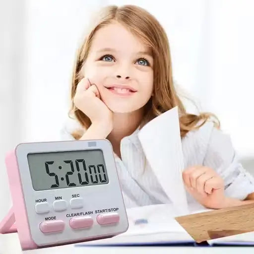 Multipurpose Digital Timer & Stopwatch with Loud Alarm – Magnetic Countdown Time