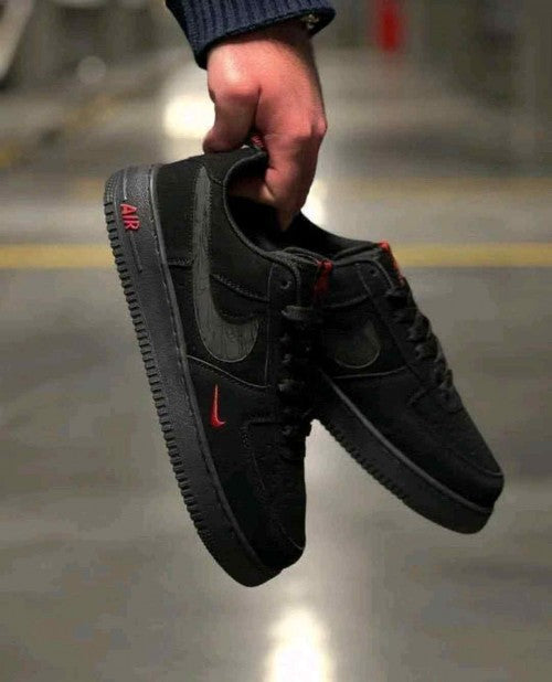 Nikee Airforce 1 Low Multi Swoosh Black Crimson 1208  Men’s Shoe
