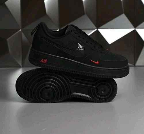 Nikee Airforce 1 Low Multi Swoosh Black Crimson 1208  Men’s Shoe