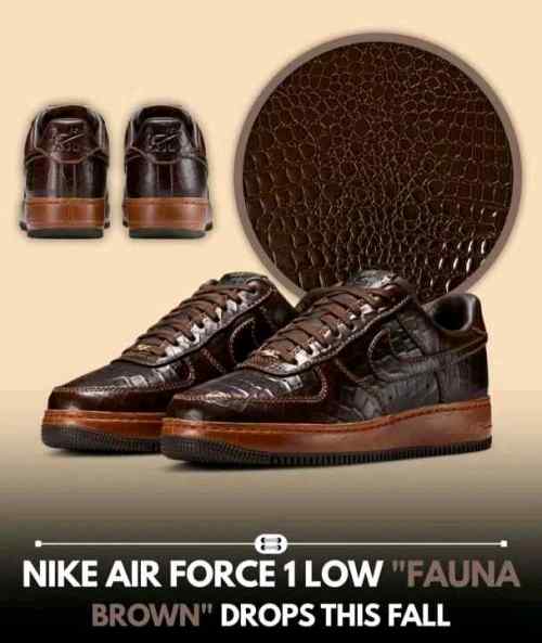 Nikee Airforce 1 Low Fauna Brown Croc 1107 Men’s Shoe