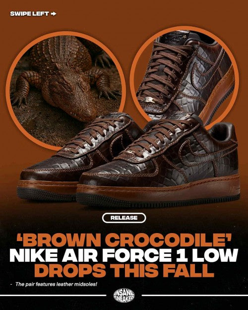 Nikee Airforce 1 Low Fauna Brown Croc 1107 Men’s Shoe