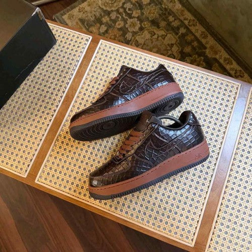 Nikee Airforce 1 Low Fauna Brown Croc 1107 Men’s Shoe