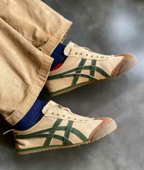 Onitsuukaa Tigerr Mexico 66 Slip On Beige Grass Green 1251
