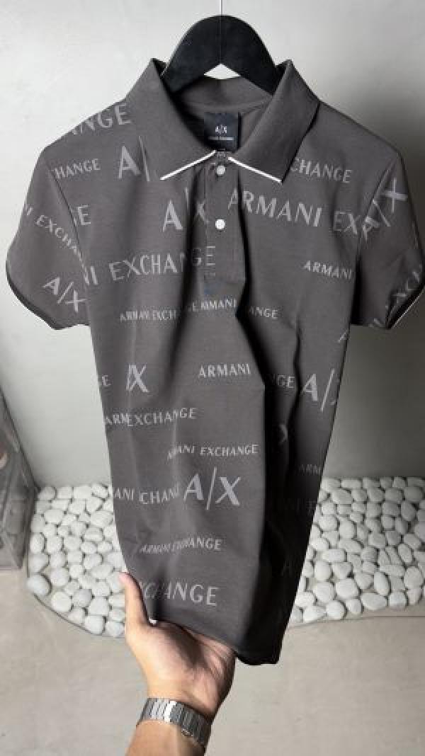 Armani_ Exchange All Over Logo Polo T-Shirt