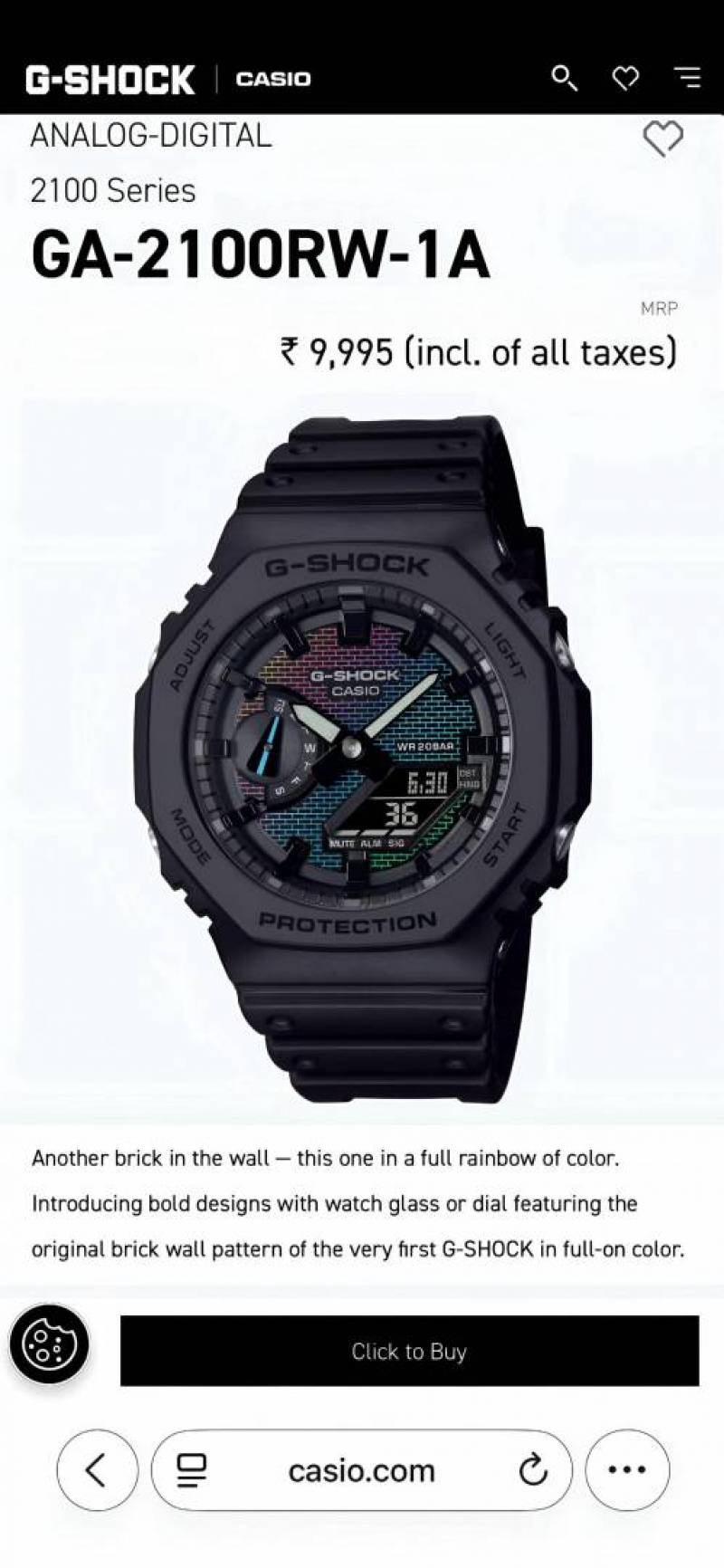 Casio g shock ga2100