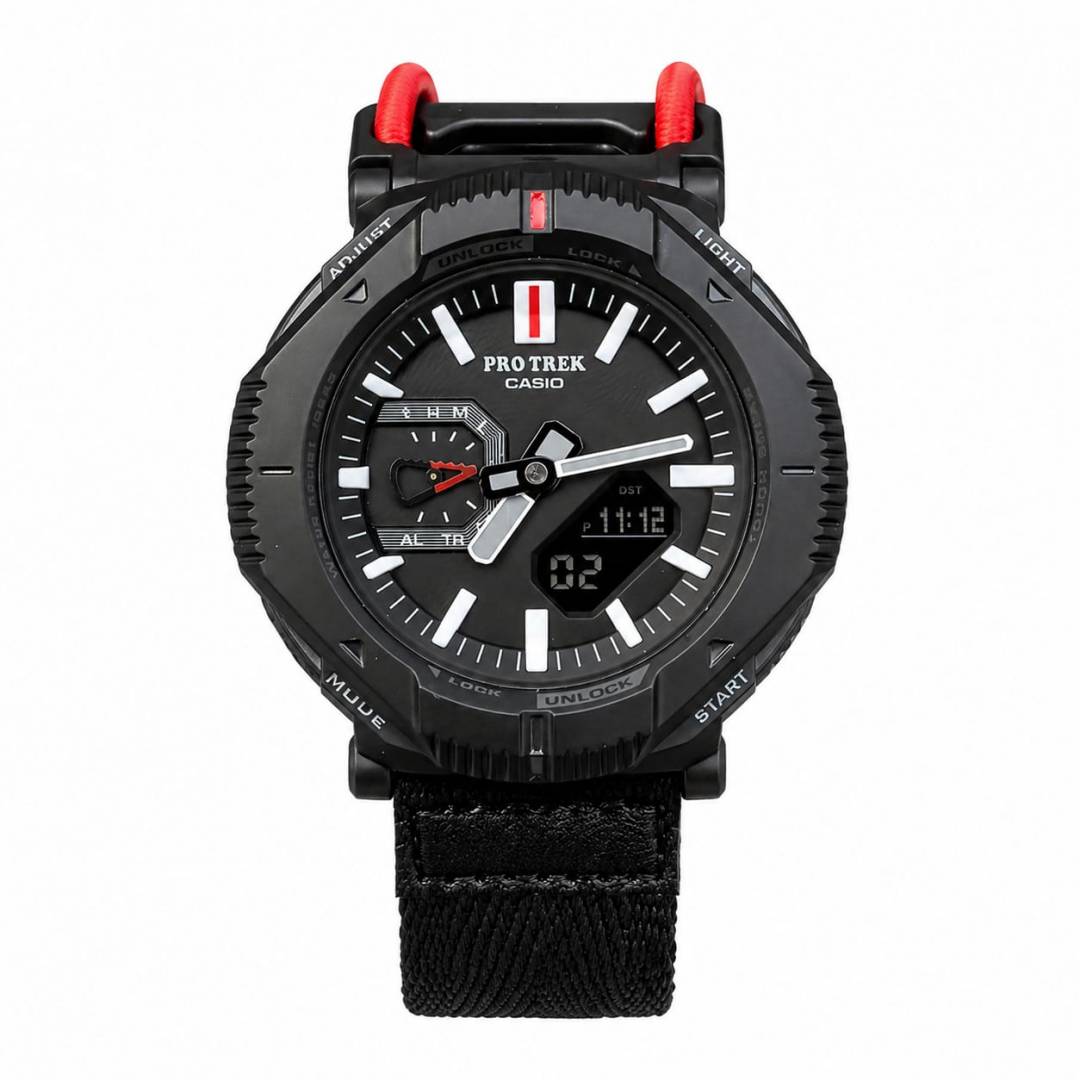 Casio Pro Trek PRJ-B001B-2 black white Red
