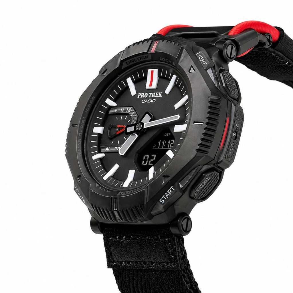 Casio Pro Trek PRJ-B001B-2 black white Red
