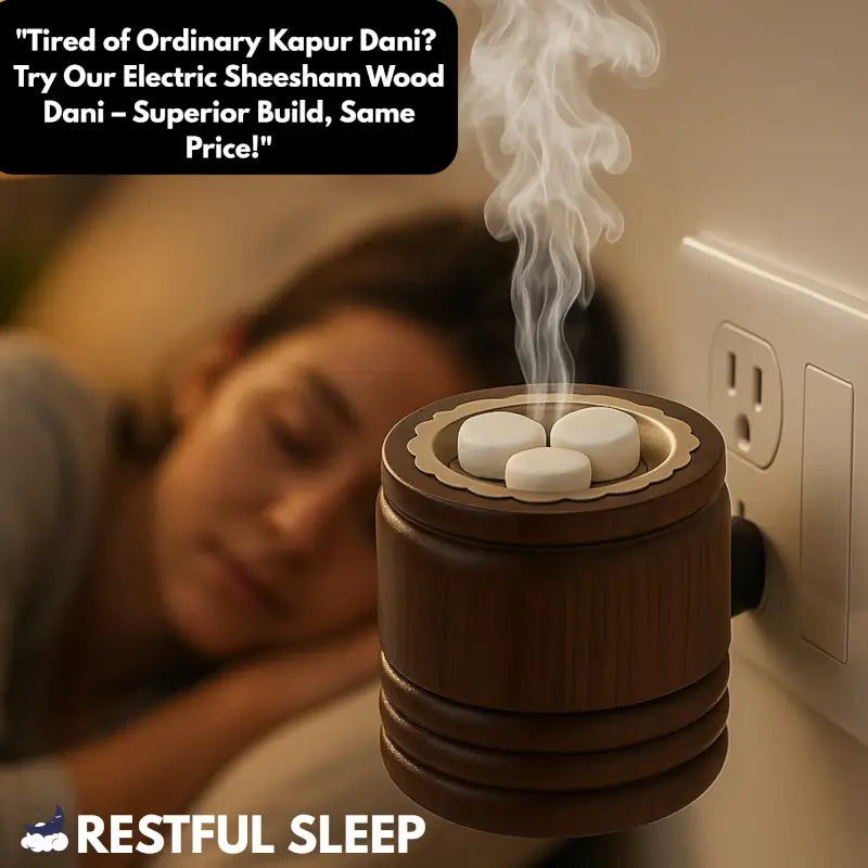 DIVYA SUGANDH Kapoor dani Electric Kapoor Kapur dani Camphor dani Kapoor Burner for Home Fragrance Room Freshener/Kapur Burner/Kapoor Dispenser/Camphor Holder for Pooja, Meditation Sheesham Wood