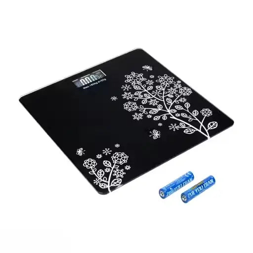Digital Tempered Glass Weighing Scale – Flower Design LCD