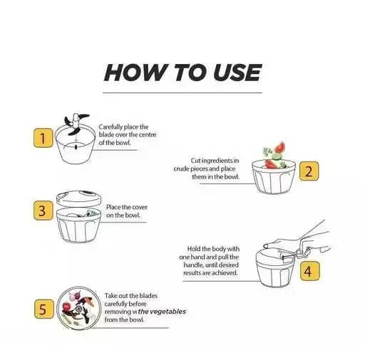 Plastic Handy Chopper XL – 1000ml Vegetable Cutter