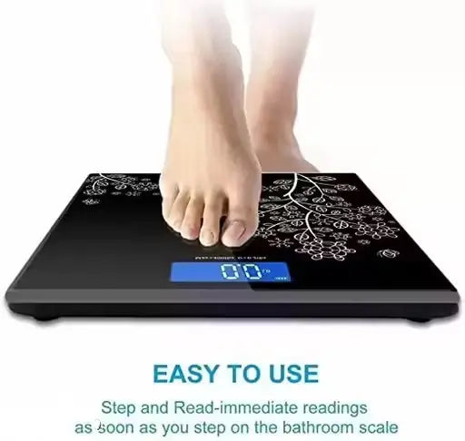 Digital Tempered Glass Weighing Scale – Flower Design LCD