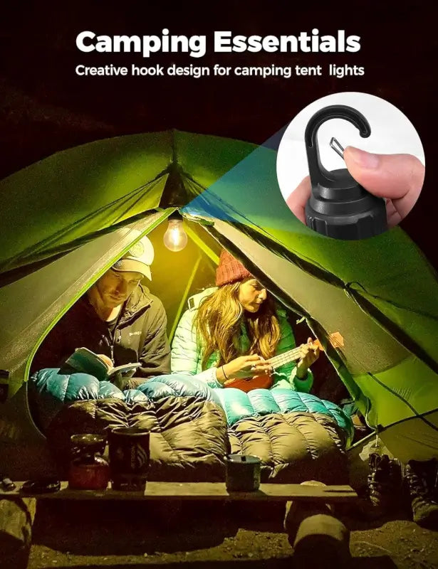 Rechargeable Camping Lights, Waterproof LED Tent Lights with USB Cable, 3 Modes Hanging Camping Lantern, Hanging Lamp for Hiking, Emergency, Camping, Household, Car Repairing(1PCS)