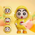 Shinchan 3D Face Changing Cartoon Keychain with 3 Expressions ABS Action Figure Key Ring for Keys Bags Backpack (Yellow)