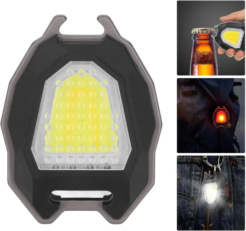 Portable Triangular Shaped Emergency& Camping Flashlight With Cigarette Lighter Lumens Rechargeable Waterproof Portable Led Light Camping Keychain 6Lighting Modes With Strong Magnet 3 Color L