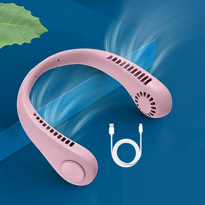 Portable Neck Fan – Hands Free Bladeless USB Rechargeable 360° Cooling Wearable Neck Fan