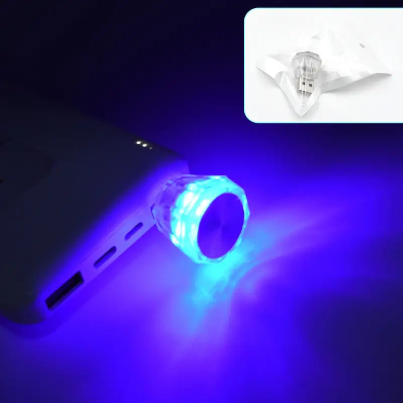 Mix Color Diamond Shape Car Mini USB LED Environmental Lights for Car and Home Decoration Led Light, Mini USB LED Night Lights Car Interior Atmosphere Lamp Car light(white-Color)