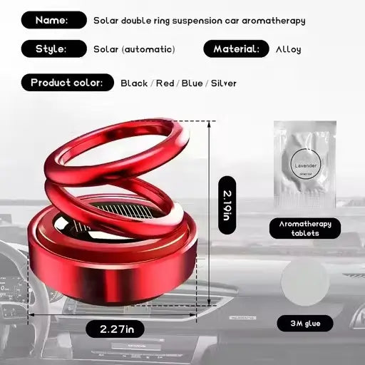 Car Solar Perfume Air Freshener – Solar Powered Aroma Diffuser for Car, Vehicle & Home