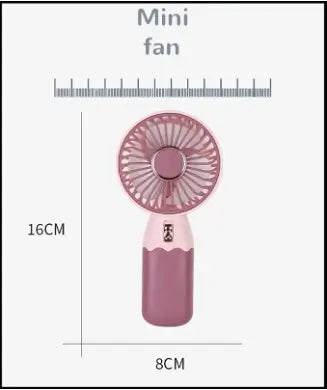 Portable USB Rechargeable Mini Handheld Fan with 5 Blades (Purple)