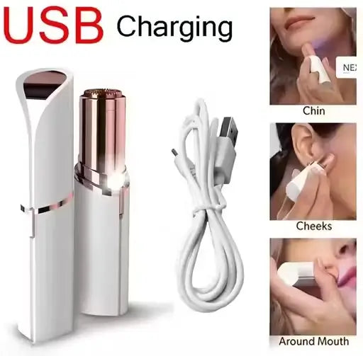 Facial Hair Removal for Women | Painless Waterproof Shaver with LED Light | Cordless USB Rechargeable