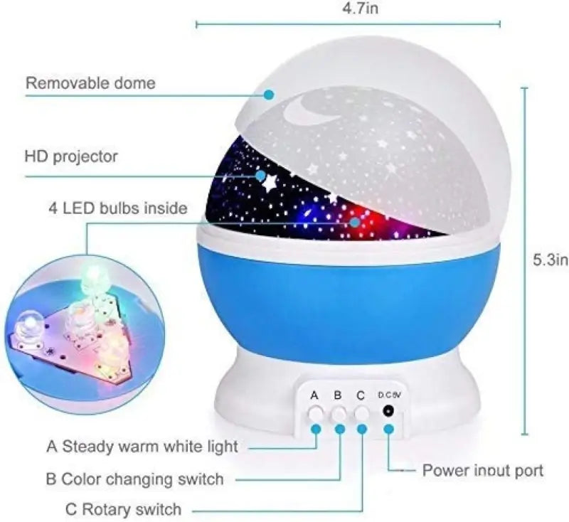 Star Master Moon & Galaxy Projector Night Lamp with Rotating LED Lights