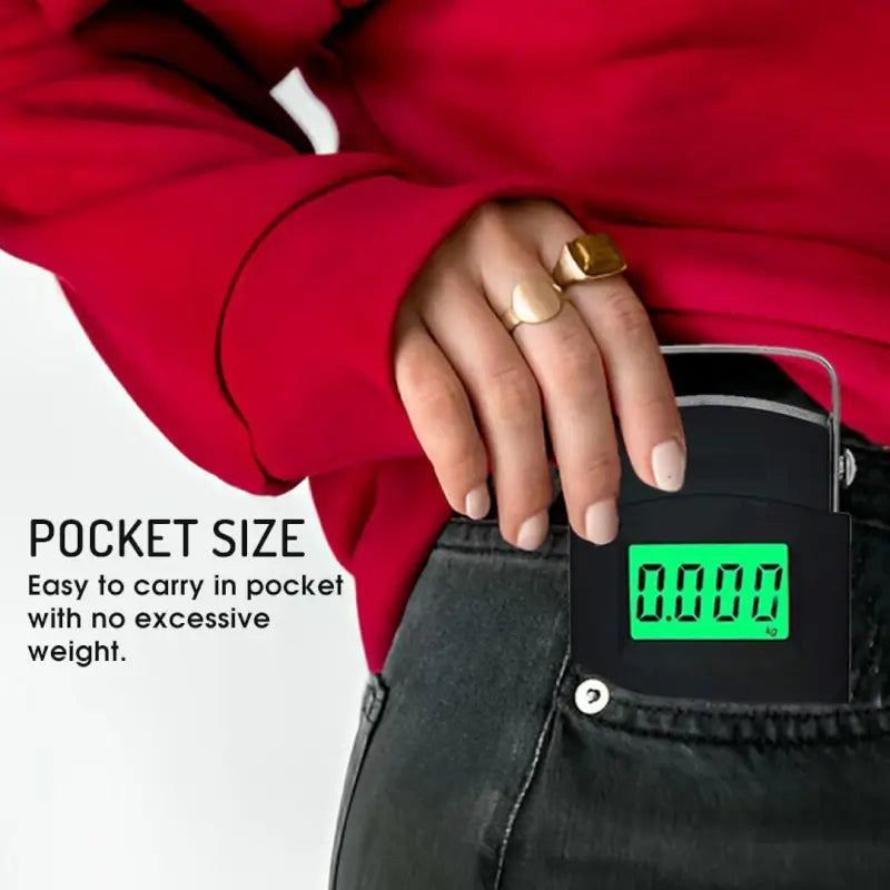Electronic Portable Fishing Hook Type Digital LED Screen Luggage Weighing Scale, 50 kg/110 Lb (Black)