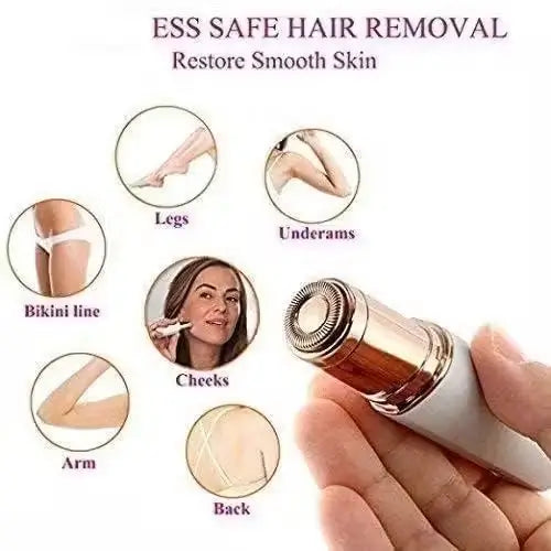 Facial Hair Removal for Women | Painless Waterproof Shaver with LED Light | Cordless USB Rechargeable