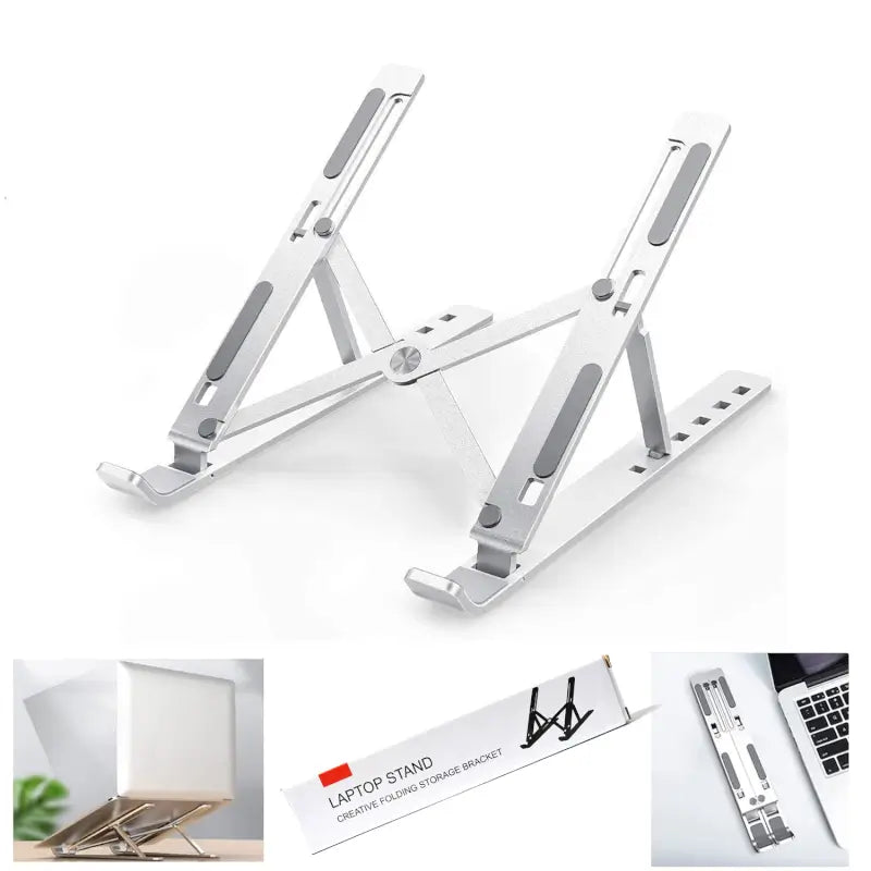 Laptop Stand for Desk | Metal Portable Laptop Stand, with 6 Adjustable Angles | Laptop Riser, Phone, and Tablet Stand | Compatible for All Laptop