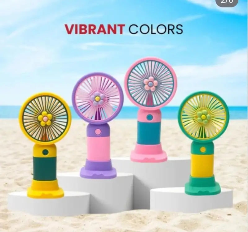 Cute Mini Hand Fan With Phone Holder,Summer Outdoor Cooler, USB Rechargeable Portable Handheld Fan