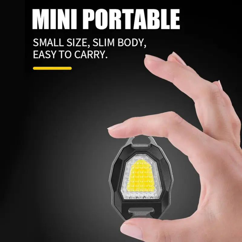 Portable Triangular Shaped Emergency& Camping Flashlight With Cigarette Lighter Lumens Rechargeable Waterproof Portable Led Light Camping Keychain 6Lighting Modes With Strong Magnet 3 Color L