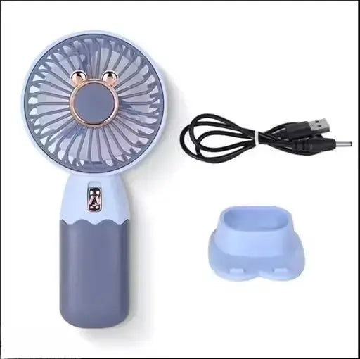 Portable USB Rechargeable Mini Handheld Fan with 5 Blades (Purple)