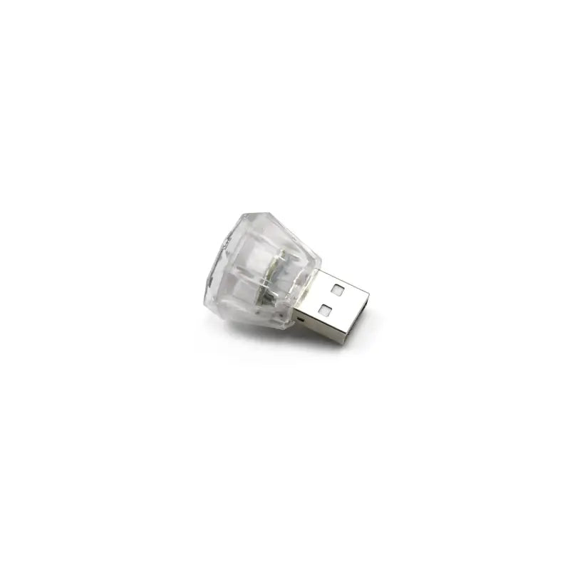 Mix Color Diamond Shape Car Mini USB LED Environmental Lights for Car and Home Decoration Led Light, Mini USB LED Night Lights Car Interior Atmosphere Lamp Car light(white-Color)