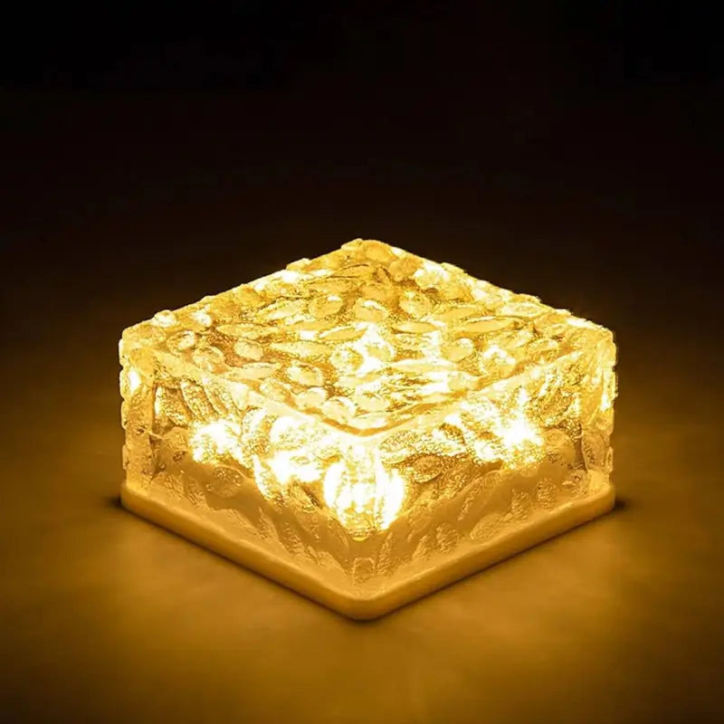 Solar Ice Cube LED Garden Lights Waterproof Outdoor Pathway Decor