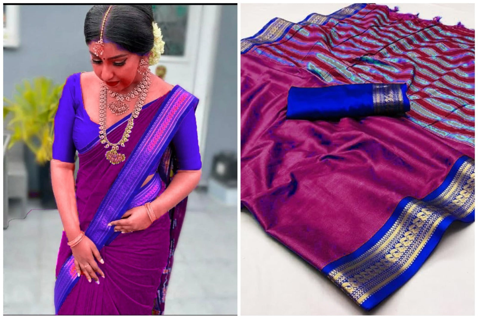 PURE AURA SILK WITH PEACOCK WEAVING DESIGNS  SAREE