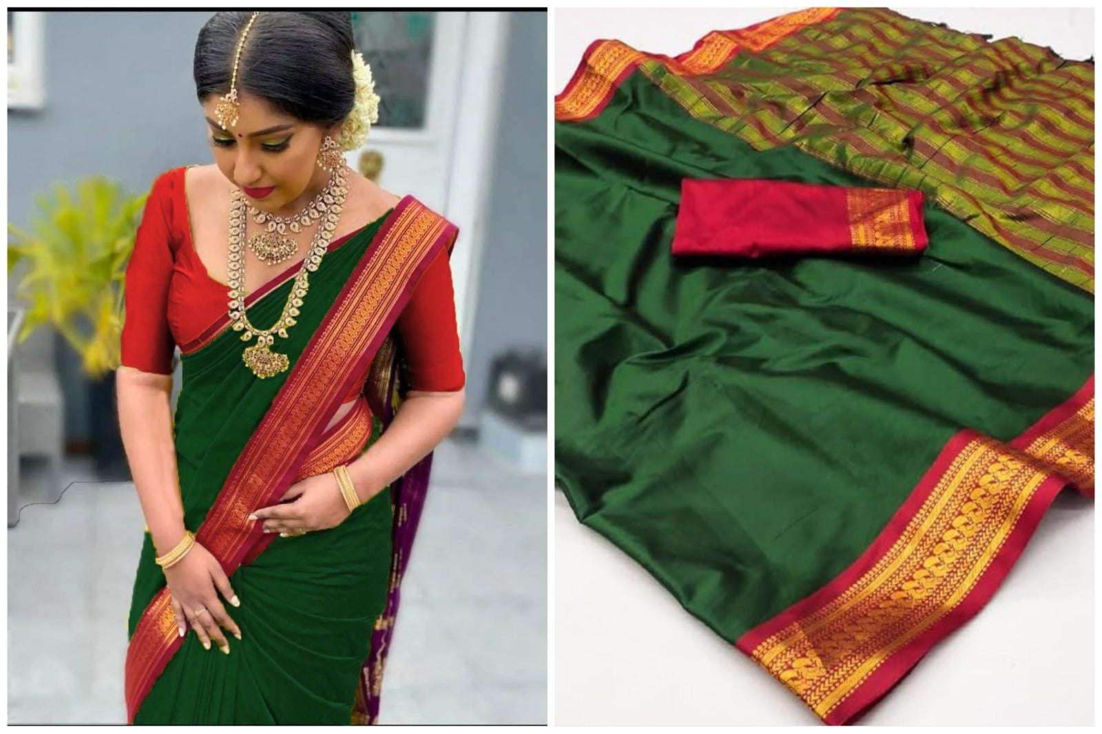 PURE AURA SILK WITH PEACOCK WEAVING DESIGNS  SAREE