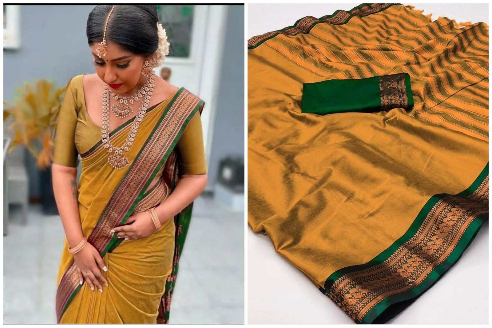 PURE AURA SILK WITH PEACOCK WEAVING DESIGNS  SAREE