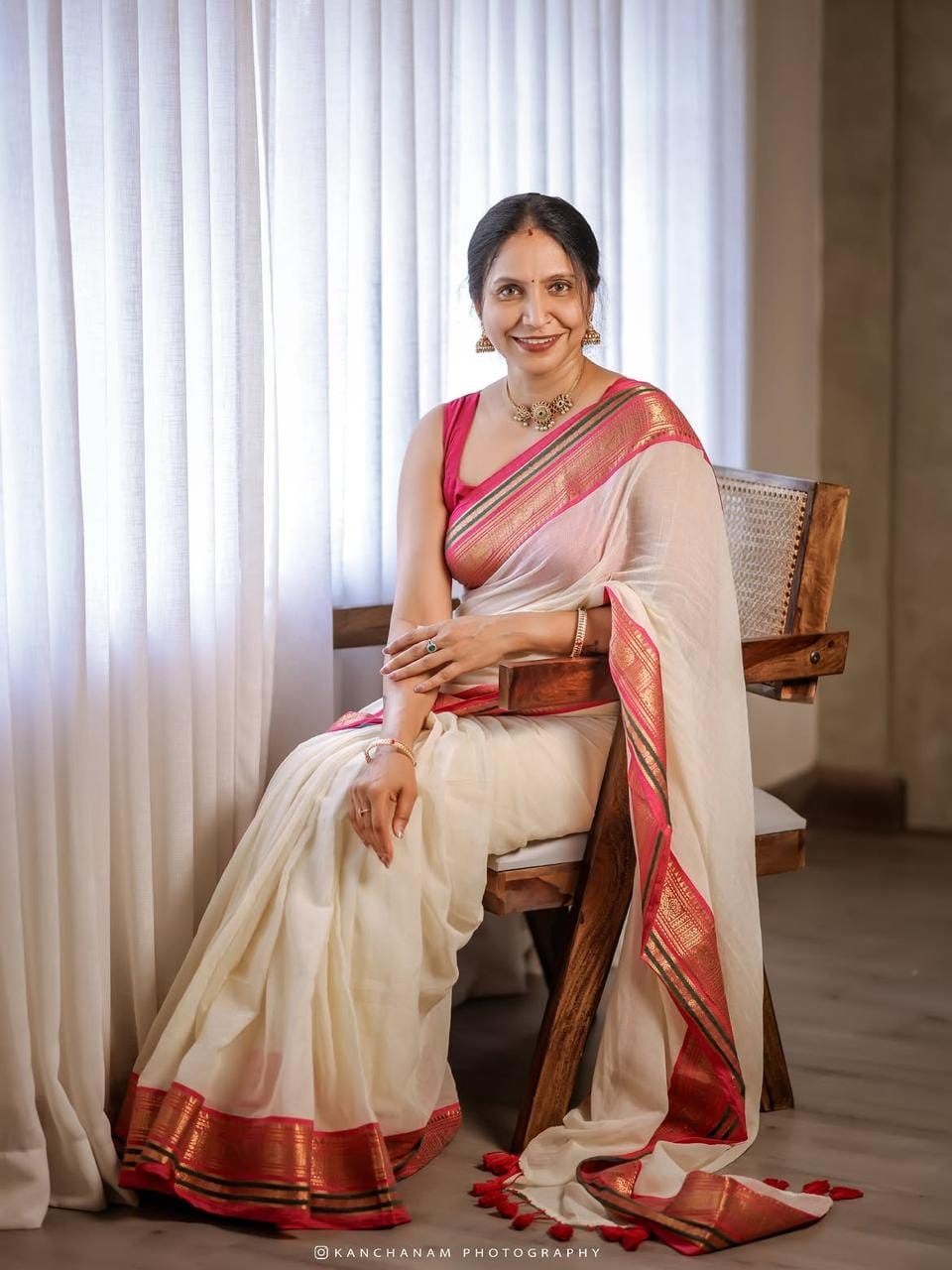 Mul Cotton saree Noksha par