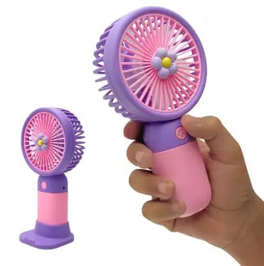 Mini Portable USB Rechargeable Handheld Fan with 3 Speed Modes 1000mAh Battery for Travel and Personal Cooling