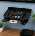 Wall Mount WiFi Router & Set Top Box Stand with Dual Remote Holder – Plastic Wall Shelf for DTH, Modem, TV Setup Box & Home Organization