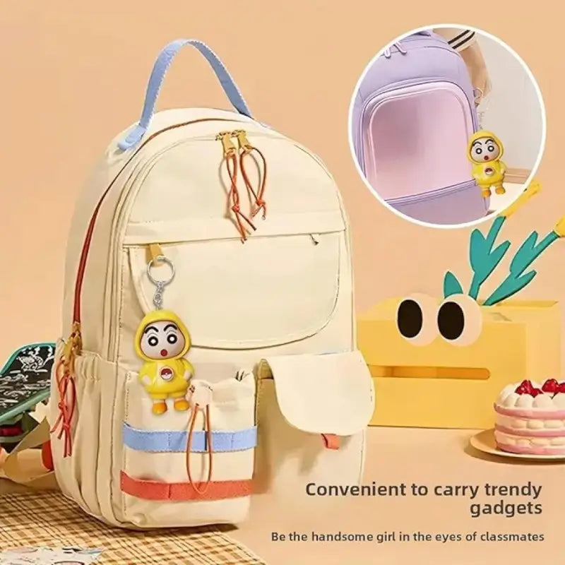 Shinchan 3D Face Changing Cartoon Keychain with 3 Expressions ABS Action Figure Key Ring for Keys Bags Backpack (Yellow)