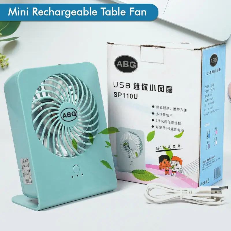 Portable Desk Fan Big Table Fan3 Step Speed Setting Fan Personal Desk Fan Suitable For Office , School & Home Use (Battery Not Include)