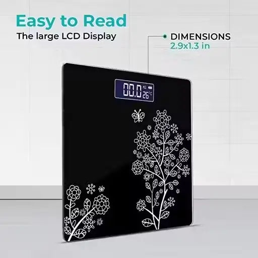Digital Tempered Glass Weighing Scale – Flower Design LCD