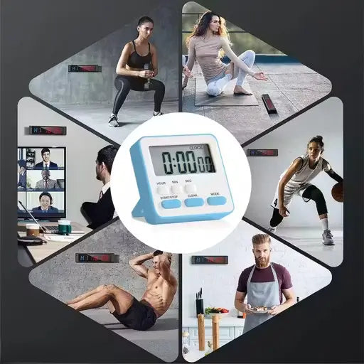 Multipurpose Digital Timer & Stopwatch with Loud Alarm – Magnetic Countdown Time