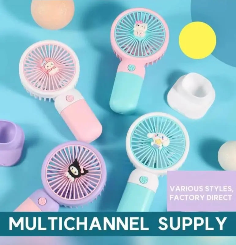 Cute Mini Hand Fan With Phone Holder,Summer Outdoor Cooler, USB Rechargeable Portable Handheld Fan