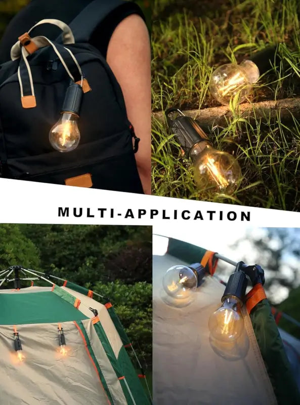 Rechargeable Camping Lights, Waterproof LED Tent Lights with USB Cable, 3 Modes Hanging Camping Lantern, Hanging Lamp for Hiking, Emergency, Camping, Household, Car Repairing(1PCS)
