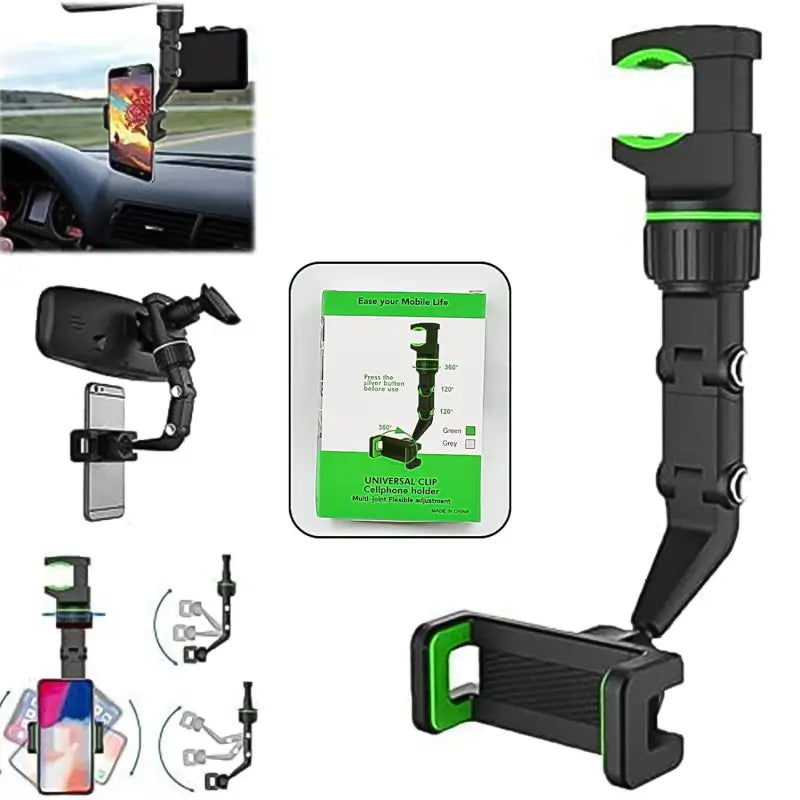 Multifunctional 360 Rotatable Car Rear View Mirror Phone Holder